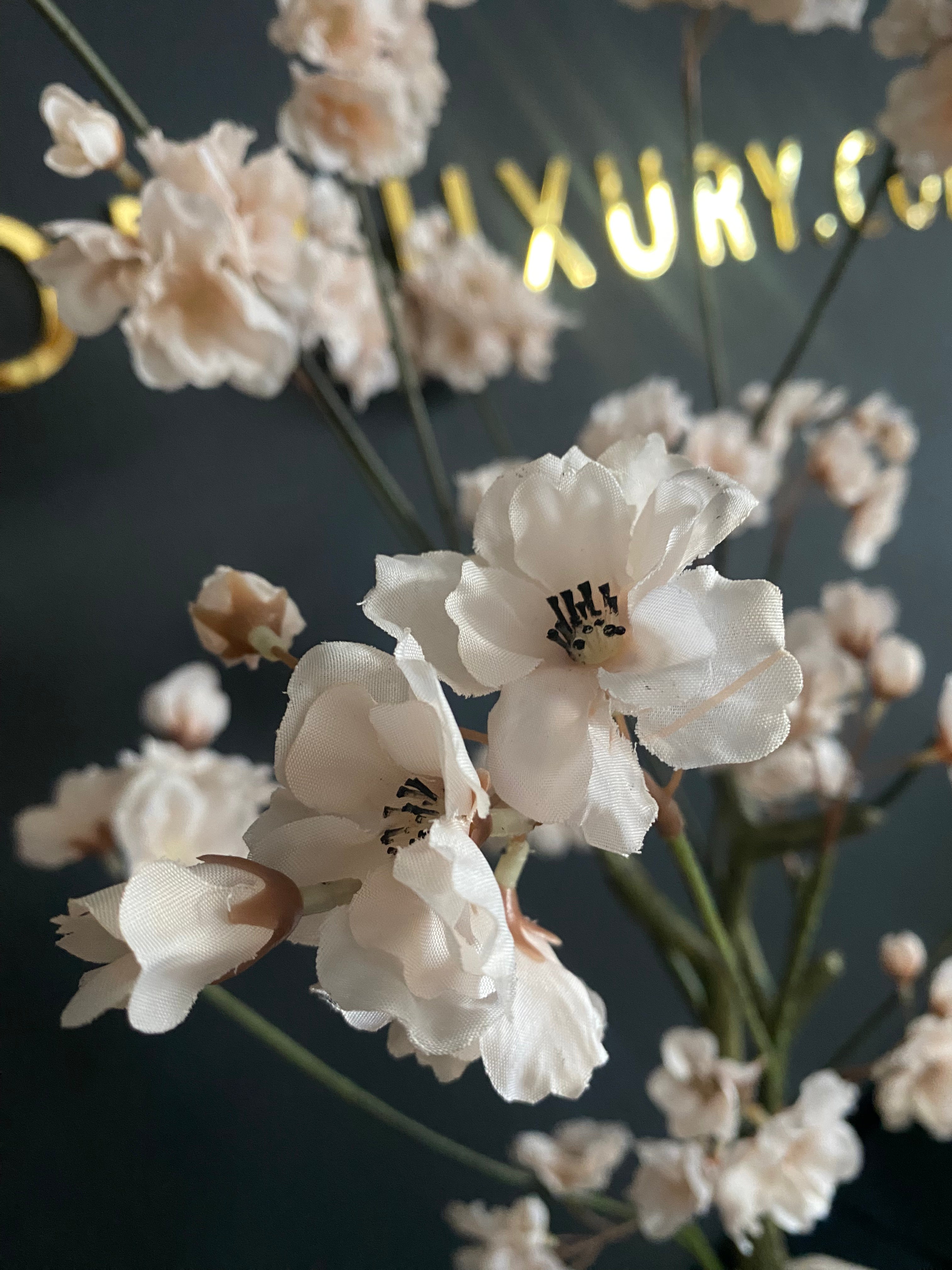 Luxe Zijden Bloesemboom Beige met Pot – Japandi Style 80cm