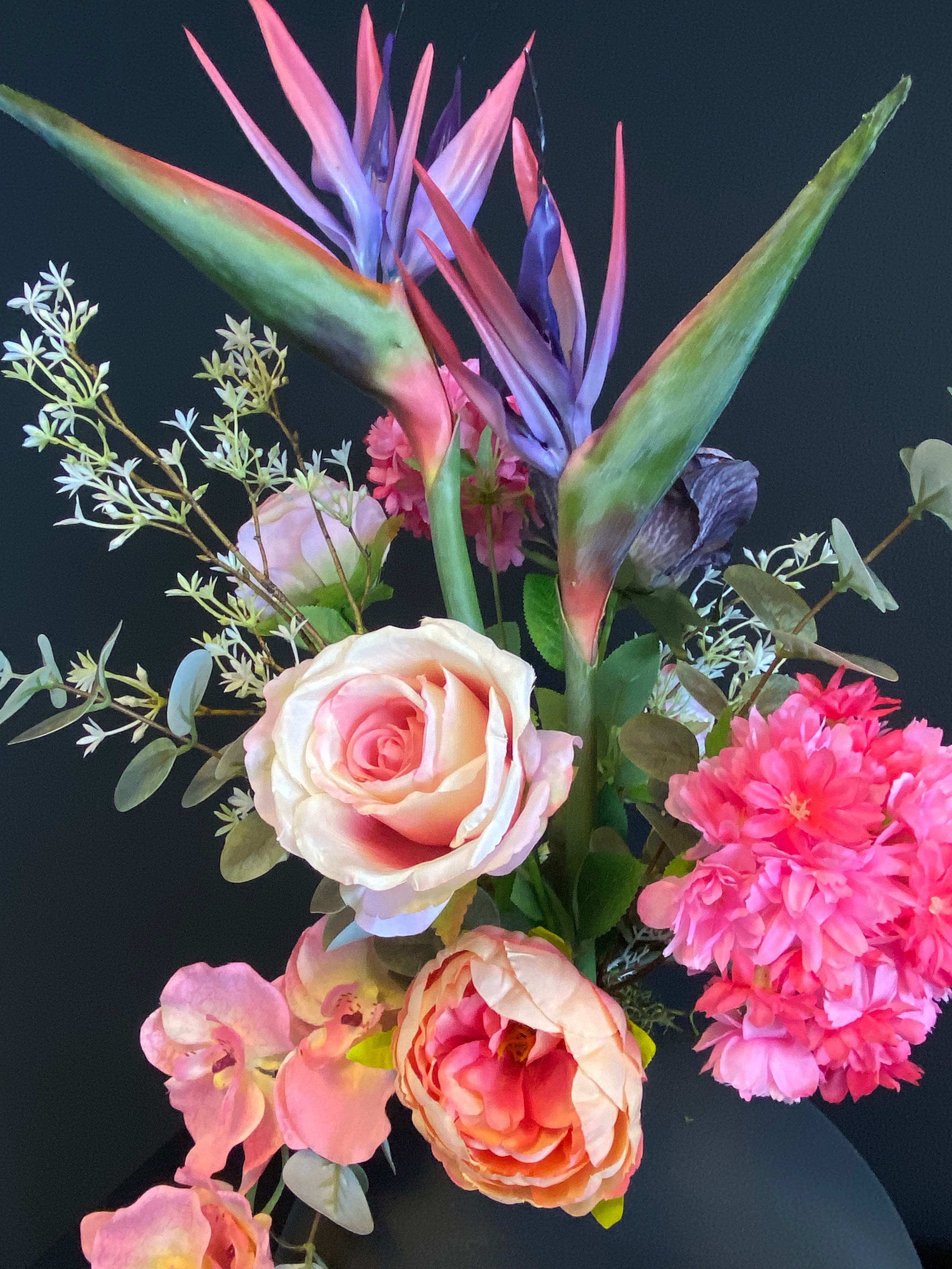 Tropisch Luxe Kunstbloemstuk Roze Orchidee & Paradijsvogelbloem – Versie 2 | 70cm