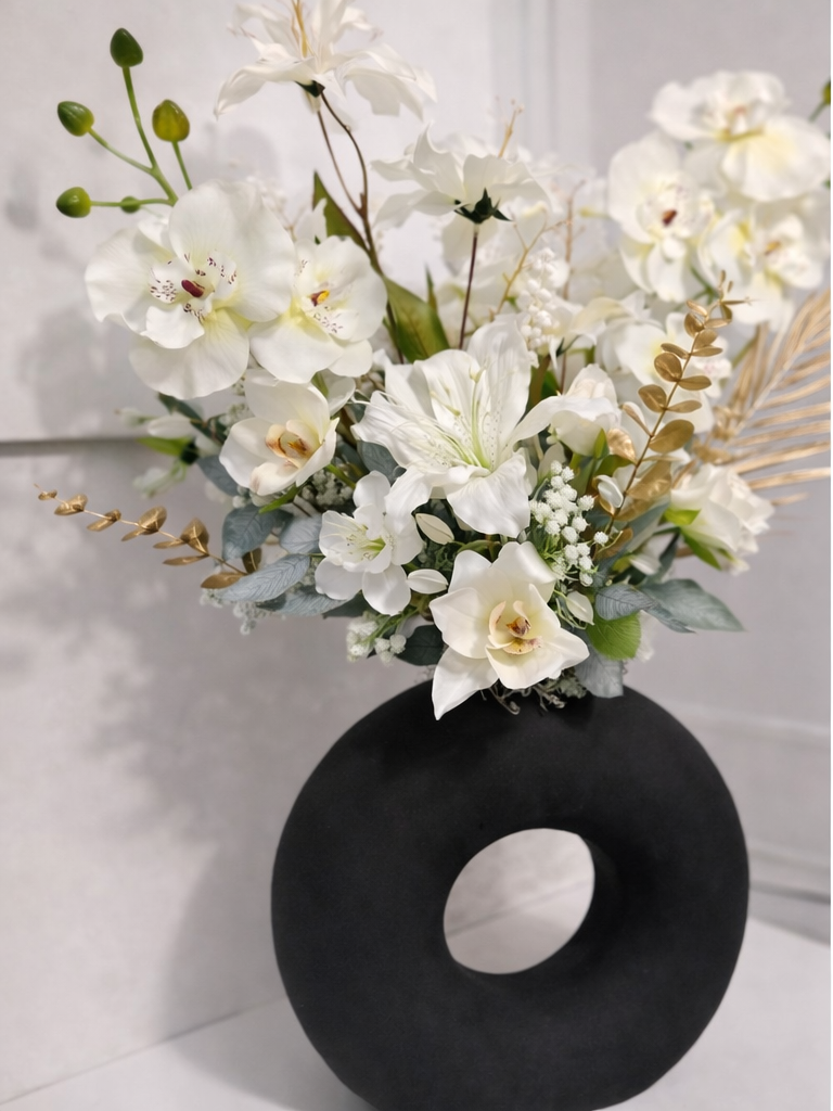 Bloemstuk Black White 75cm