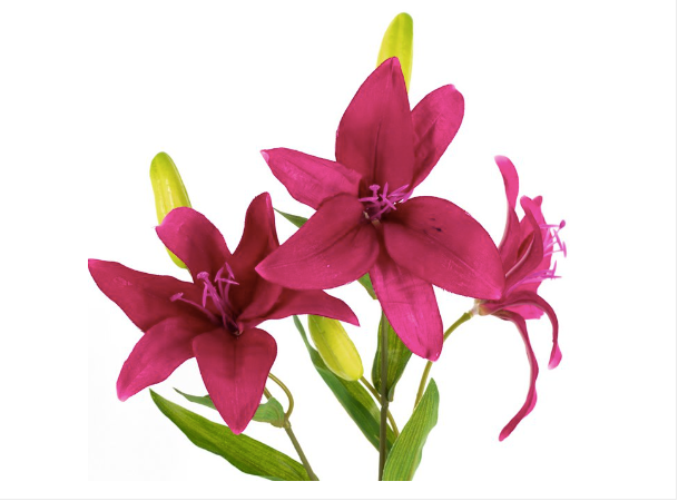 Kunstbloem lelie fuchsia 75cm